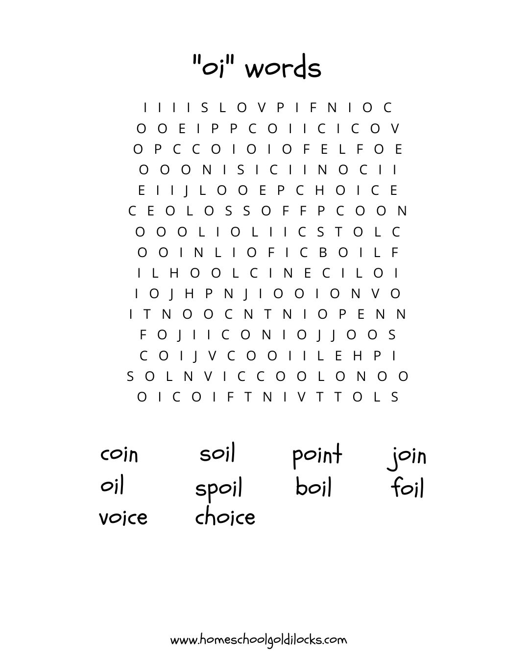 Read more about the article Free Spelling Curriculum for Elementary Students – 8-Page Packet – OI and OY Words