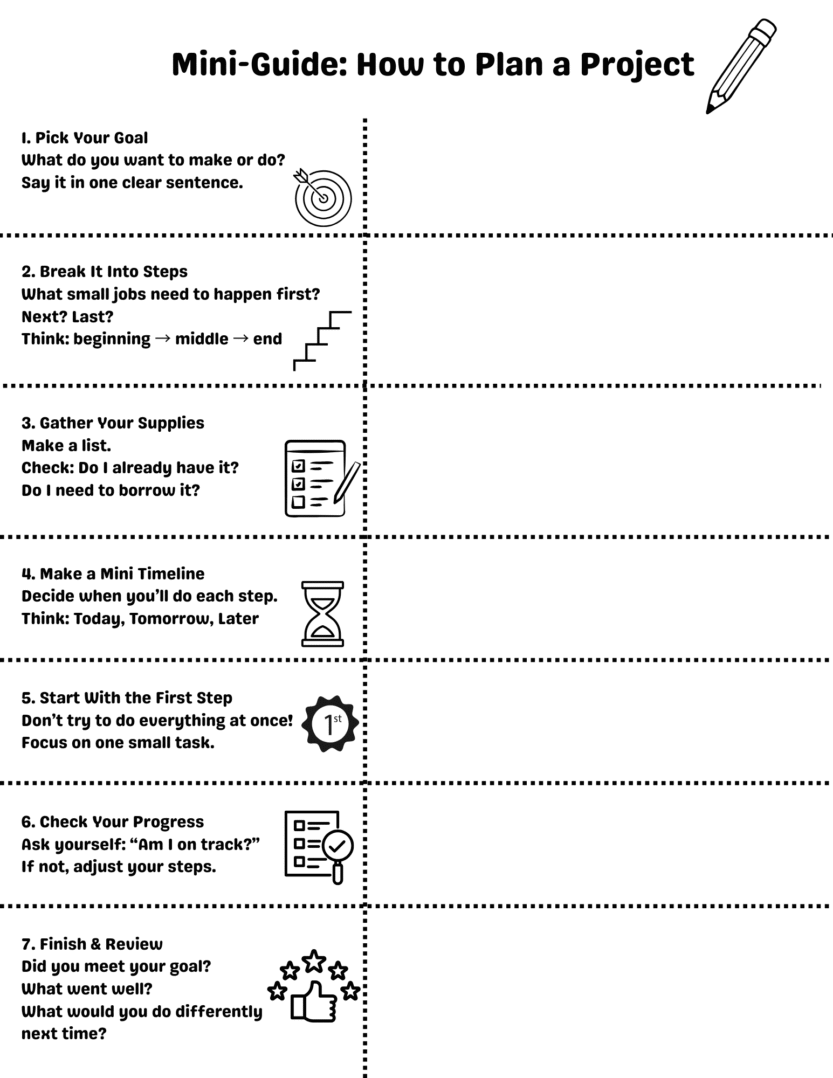 Read more about the article How to Teach Kids to Plan a Project: A Simple Mini-Guide for Building Executive Functioning Skills